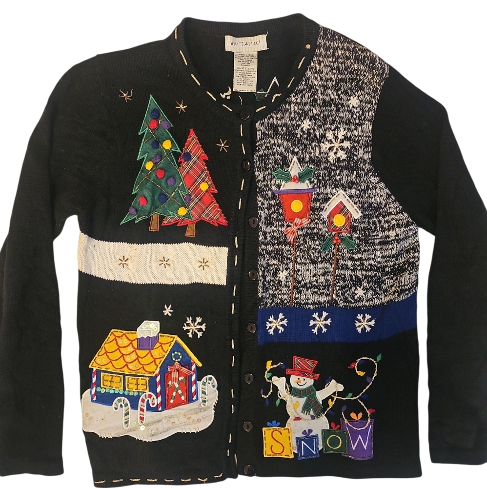 White Stag Vintage Christmas Cardigan
